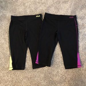 NWOT 2 pairs of Fila crop workout pants.